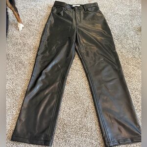 Abercrombie & Fitch Black High-Rise Faux Leather Pants